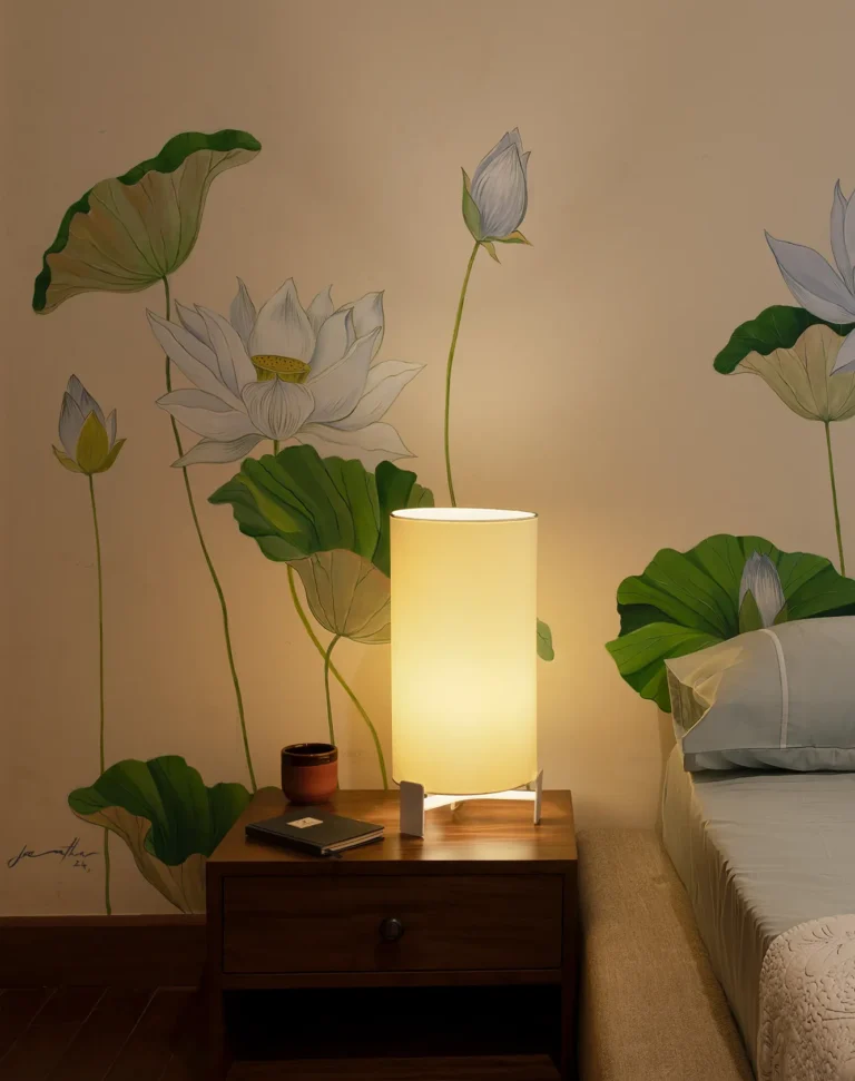 Architect Harendra Amarakoon Apartment Interior Bedside Table with Lamp Interior Design